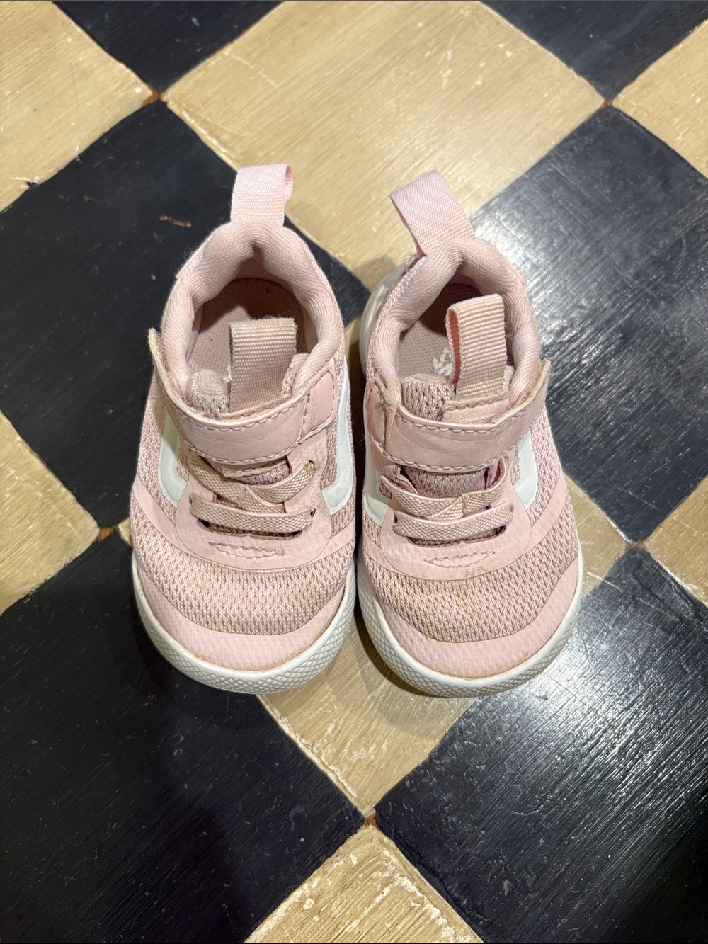 Vans Toddler Pink Mesh Hook-and-Loop Sneakers